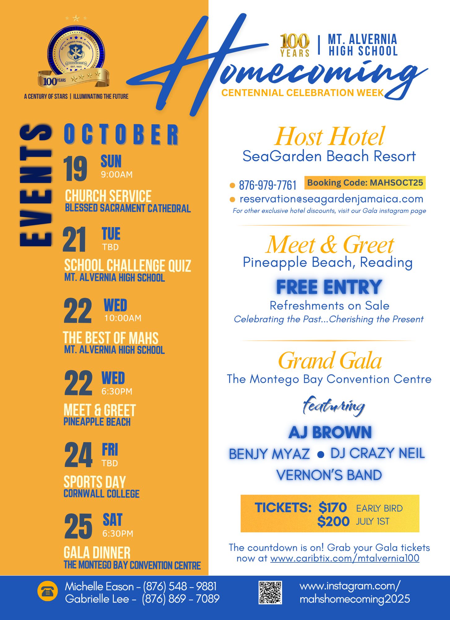 Ammended schedule of events for MAHS Homecoming